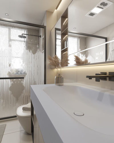 鉑金灰 - 熱彎岩板一體盆